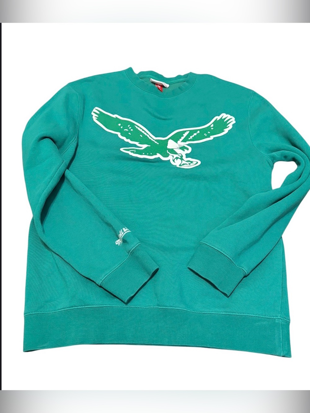 Mitchell & Ness Philadelphia Eagles Throwback Crewneck Sweatshirt M Kelly Green